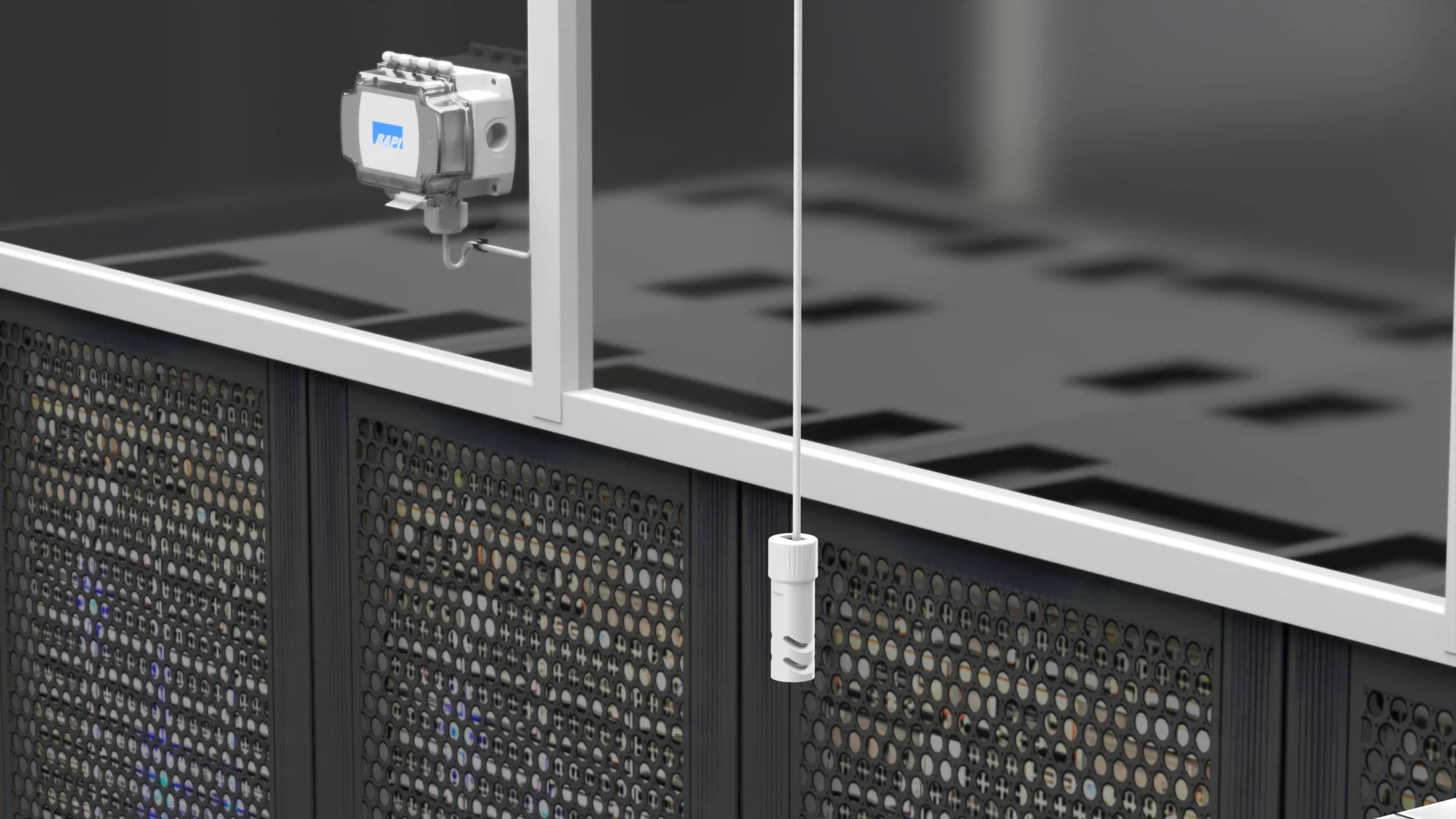 Pendant sensor in contained aisle