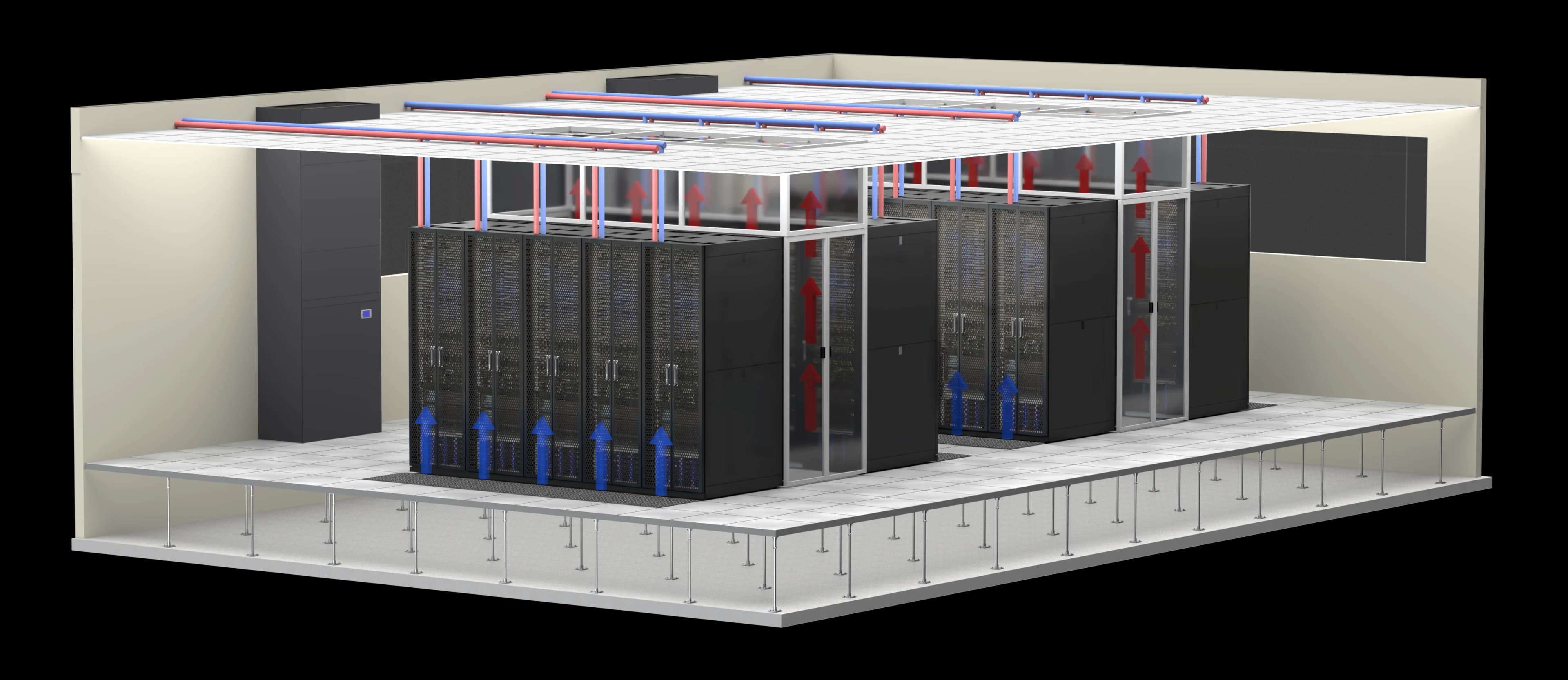 Temperature monitoring in server room hot aisle