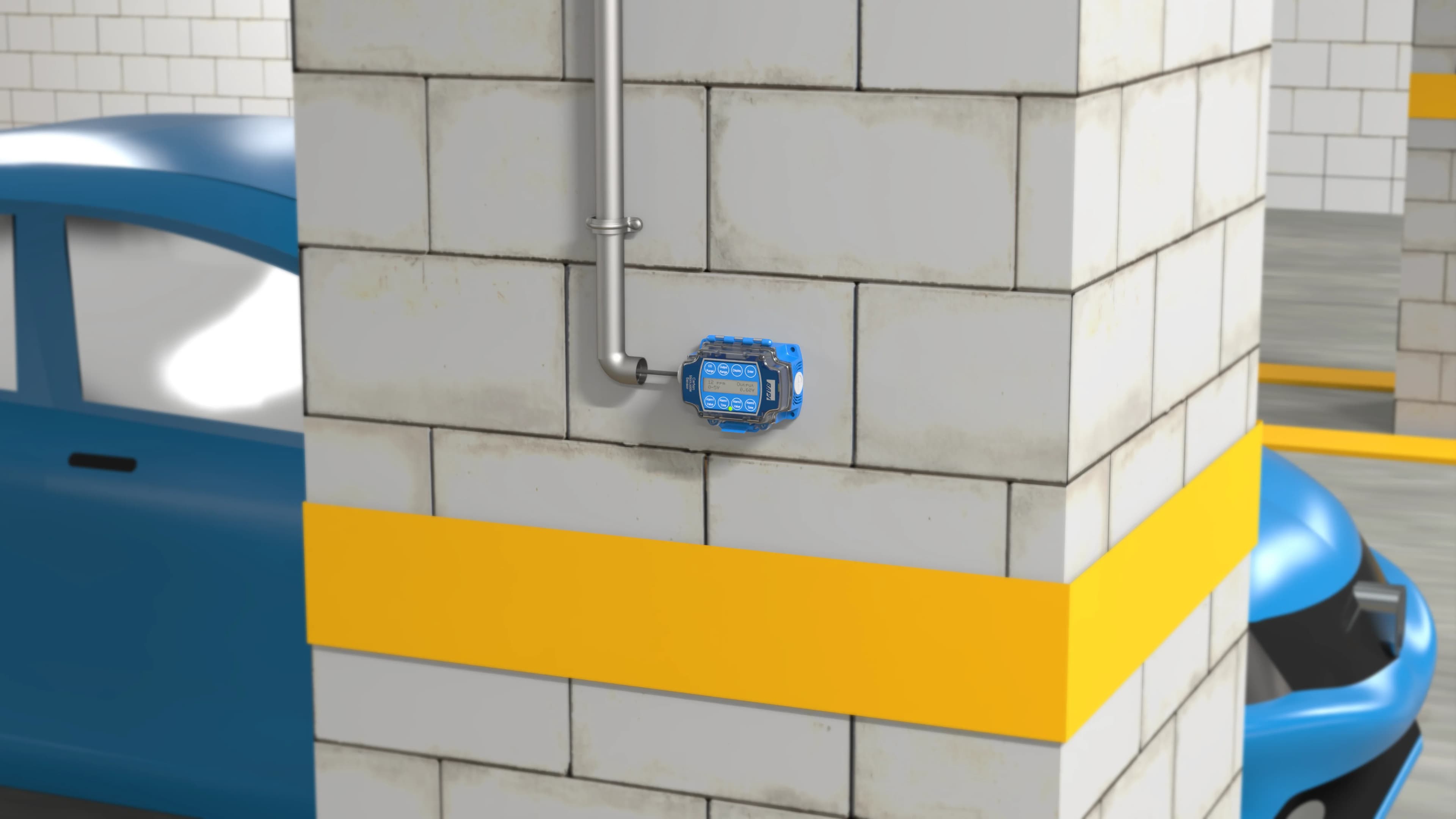 Carbon monoxide sensor in parking garage