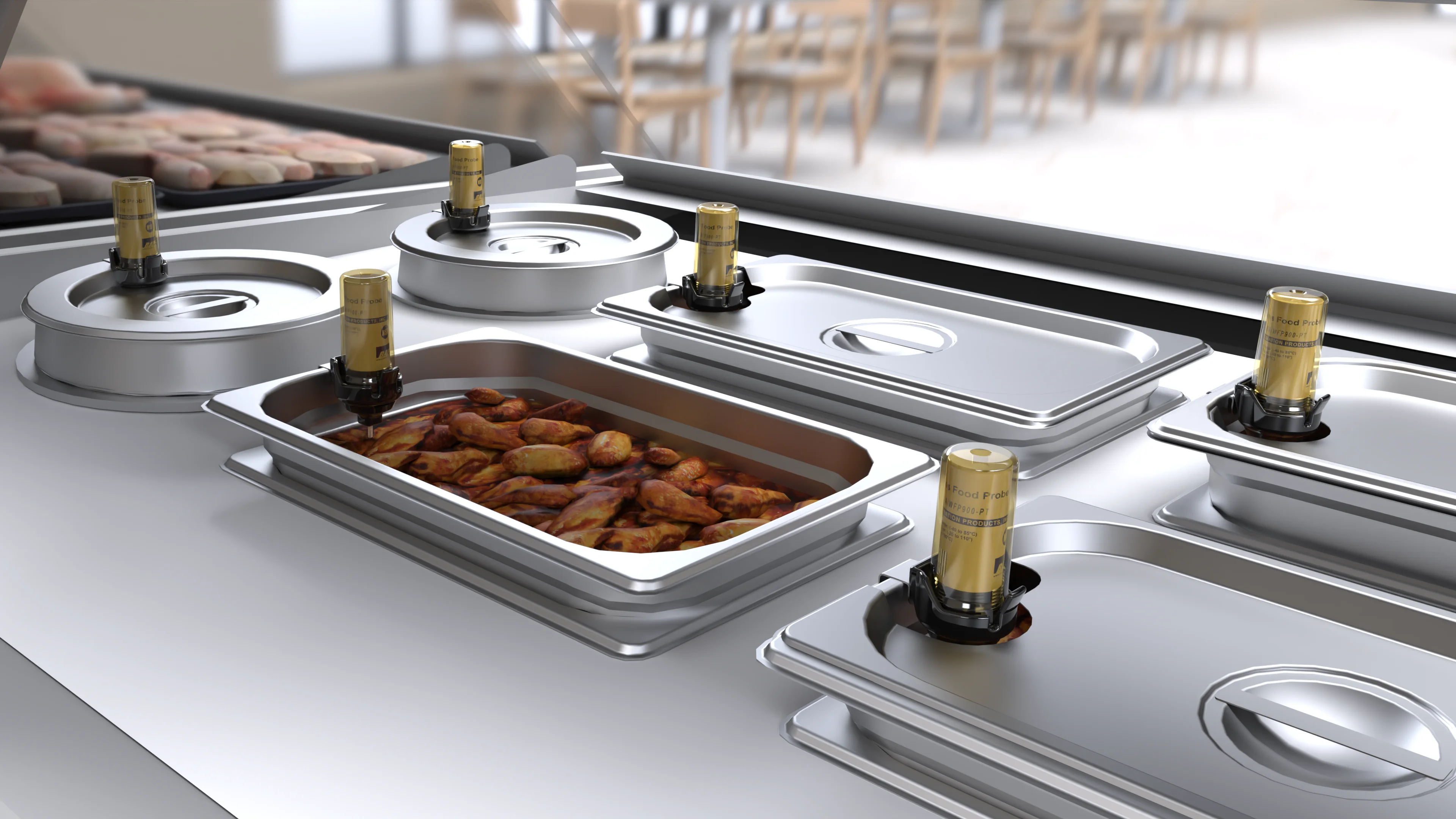 Multiple serving tray monitoring